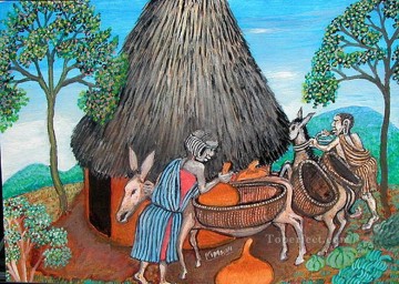 Bêtes de Burden Afriqueine Peinture à l'huile